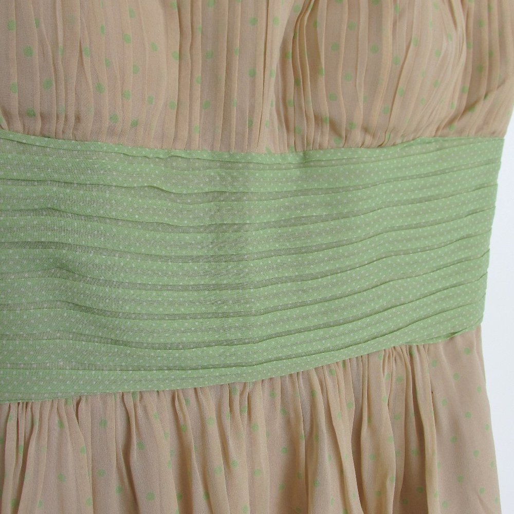 BCBG Paris Silk Chiffon Polka Dot Cocktail Dress - Picture 3 of 11